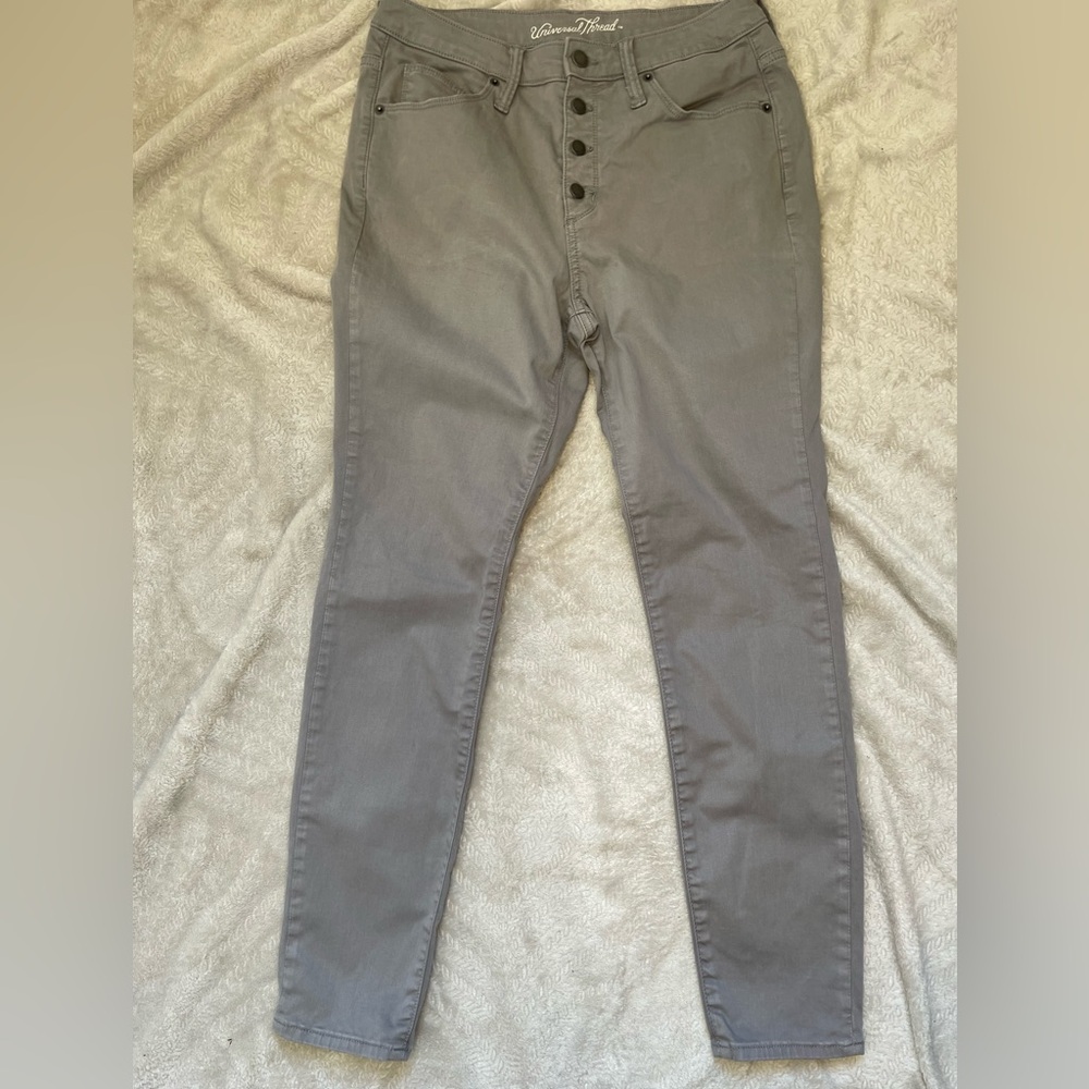 Universal Thread Women’s Light Gray Button-Fly Bu… - image 2